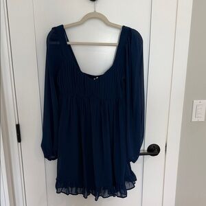 Abercrombie & Fitch Navy Long Sleeve Babydoll Dress